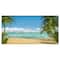 Designart - Palms at Caribbean Beach - Seashore Photo Canvas Art Print